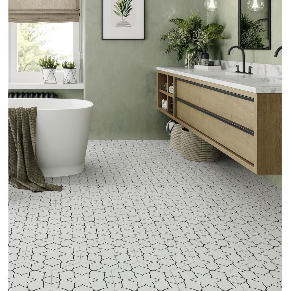 mintas hatszogletu fekete feher padlolap jarolap csempe burkolat nappali modern design dekor mintas hexa padlolap fagyallo design klasszikus cementlap hatasu rusztikus lapok keramia antibakteraialis ontisztulo realonda furdo.jpg